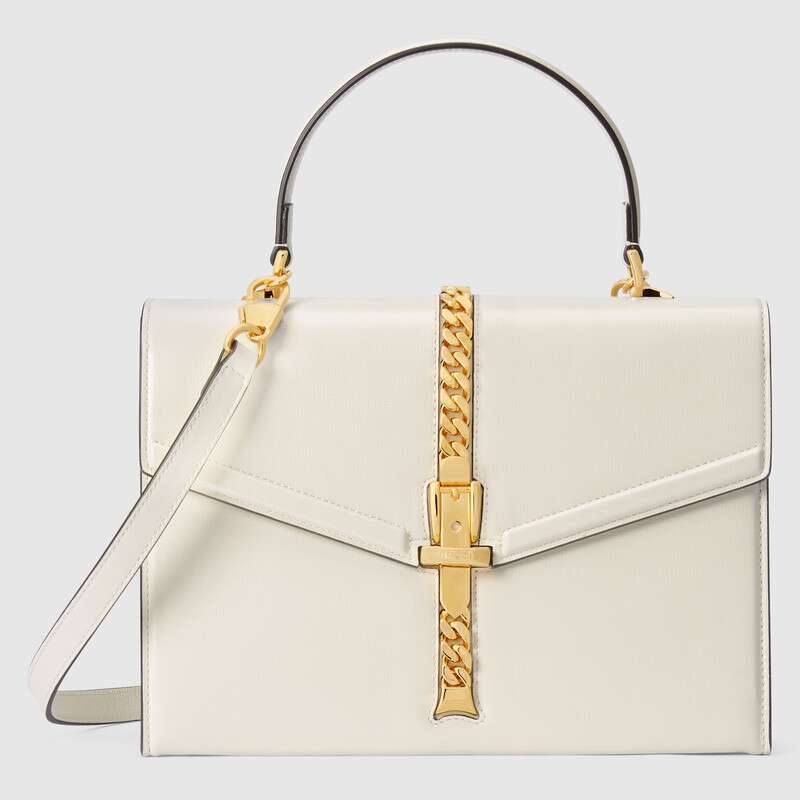 Gucci Sylvie 1969 Small Top Handle Bag Shoulder Bag 602781 White